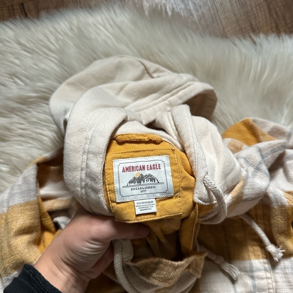 AMERICAN EAGLE Cozy Cabin Oversized Hoodie Flannel - Picture 8 of 8